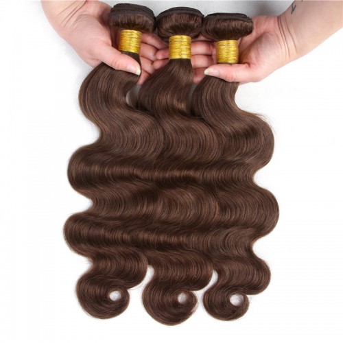 #4 Chocolate Brown Body Wave Brazilian Human Hair Bundles | Human Hair Wig | Lace Front